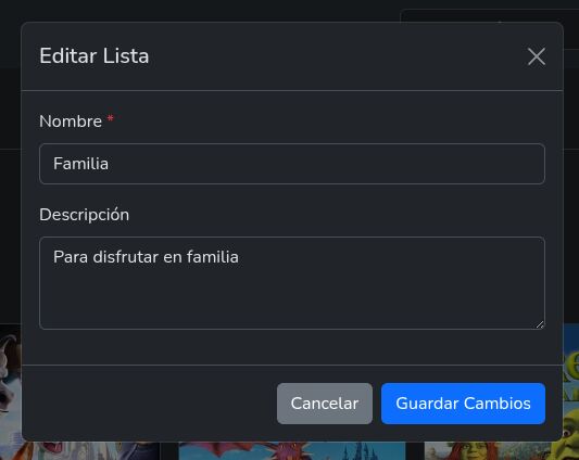 Editar lista de películas